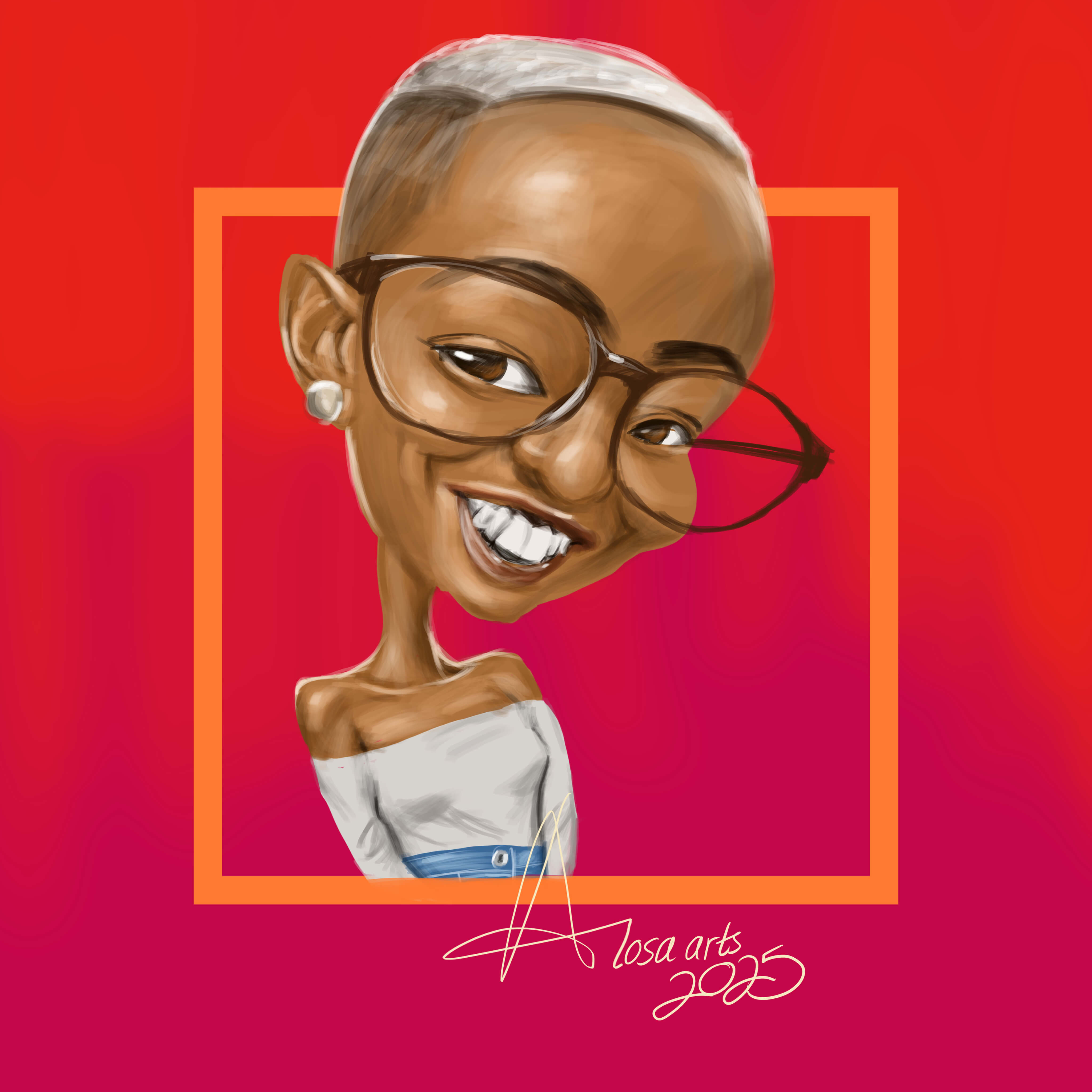 Maxine Wabosha caricature