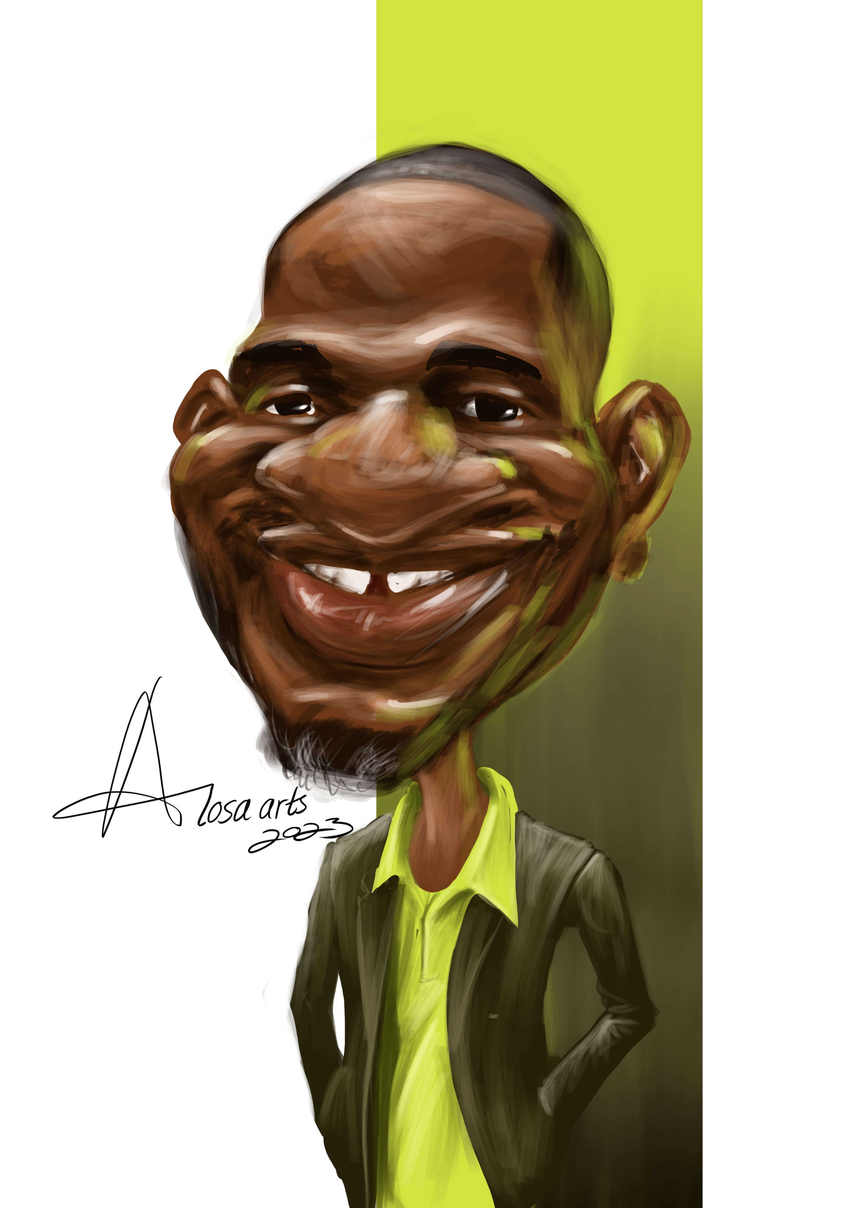 Small caricature overlay